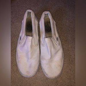 White slip on vans mens 7.5 women’s 9
